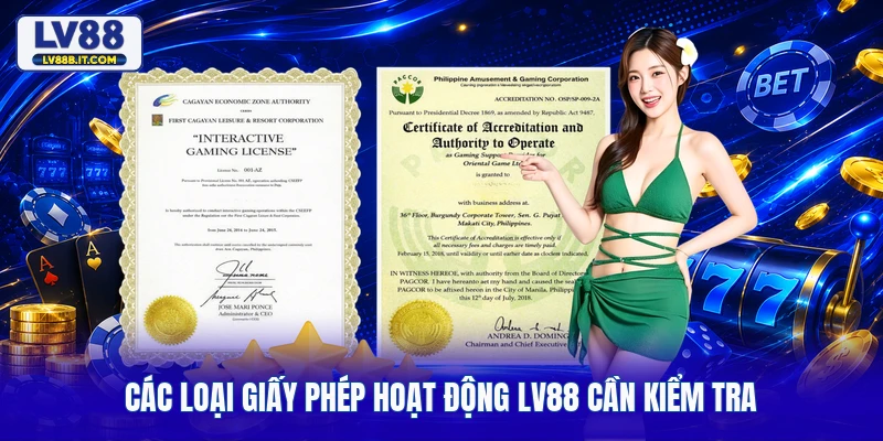 Các loại giấy phép hoạt động LV88 cần kiểm tra